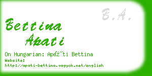 bettina apati business card